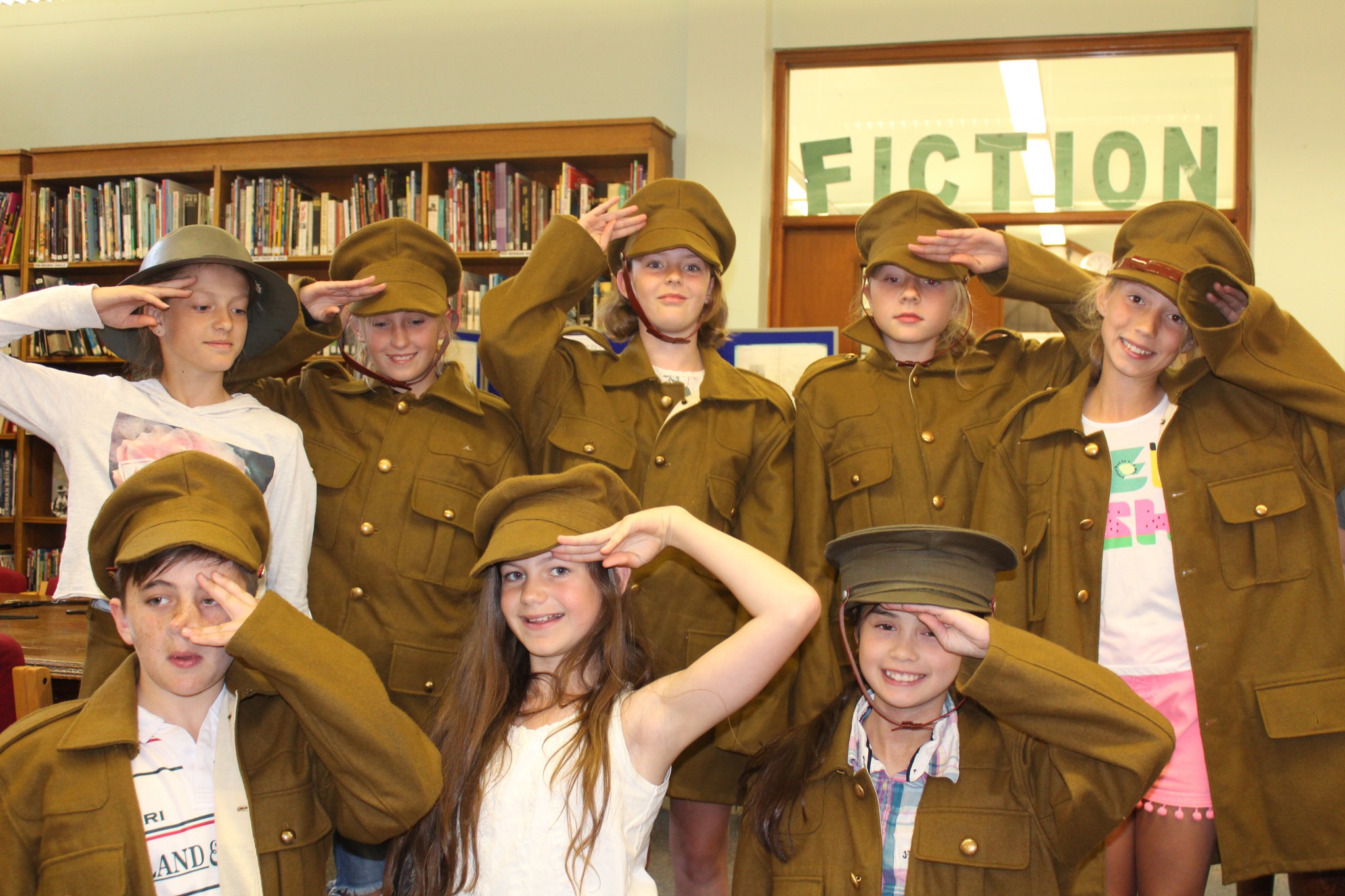 Photo of children dressed in army clothes