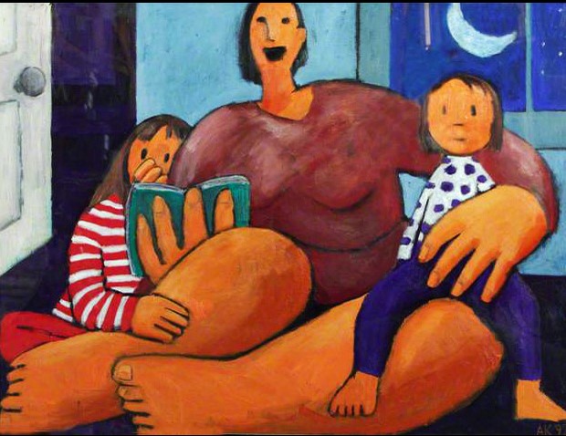 Photo of a painting of a family