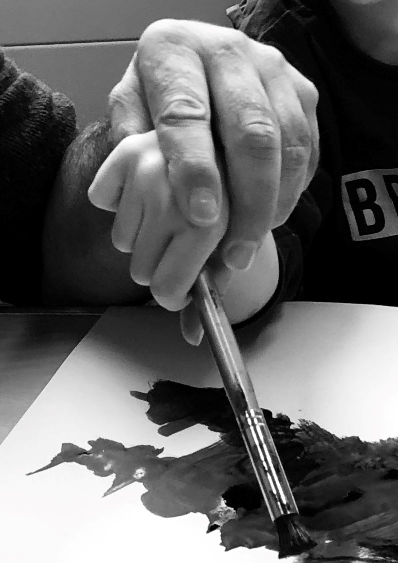 Photo of child working with ink