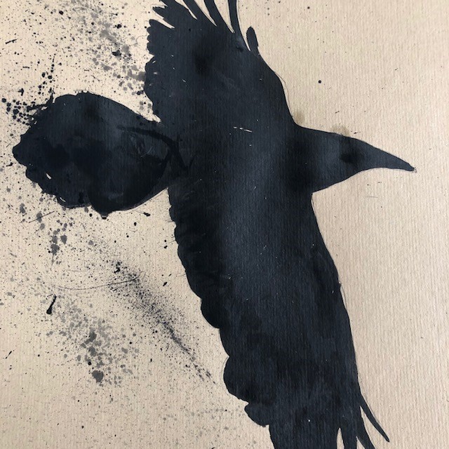 Painting of a raven