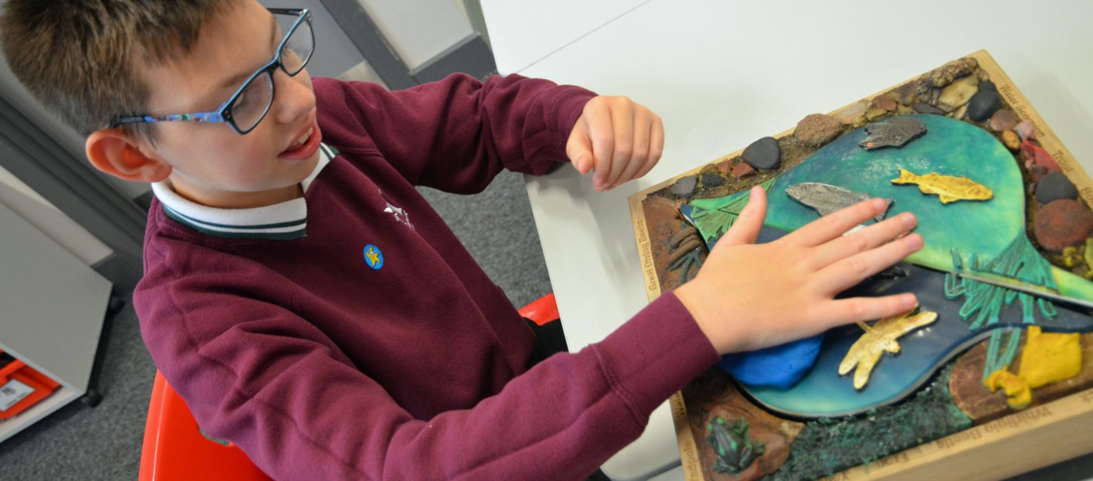 Boy using a Touch Tile