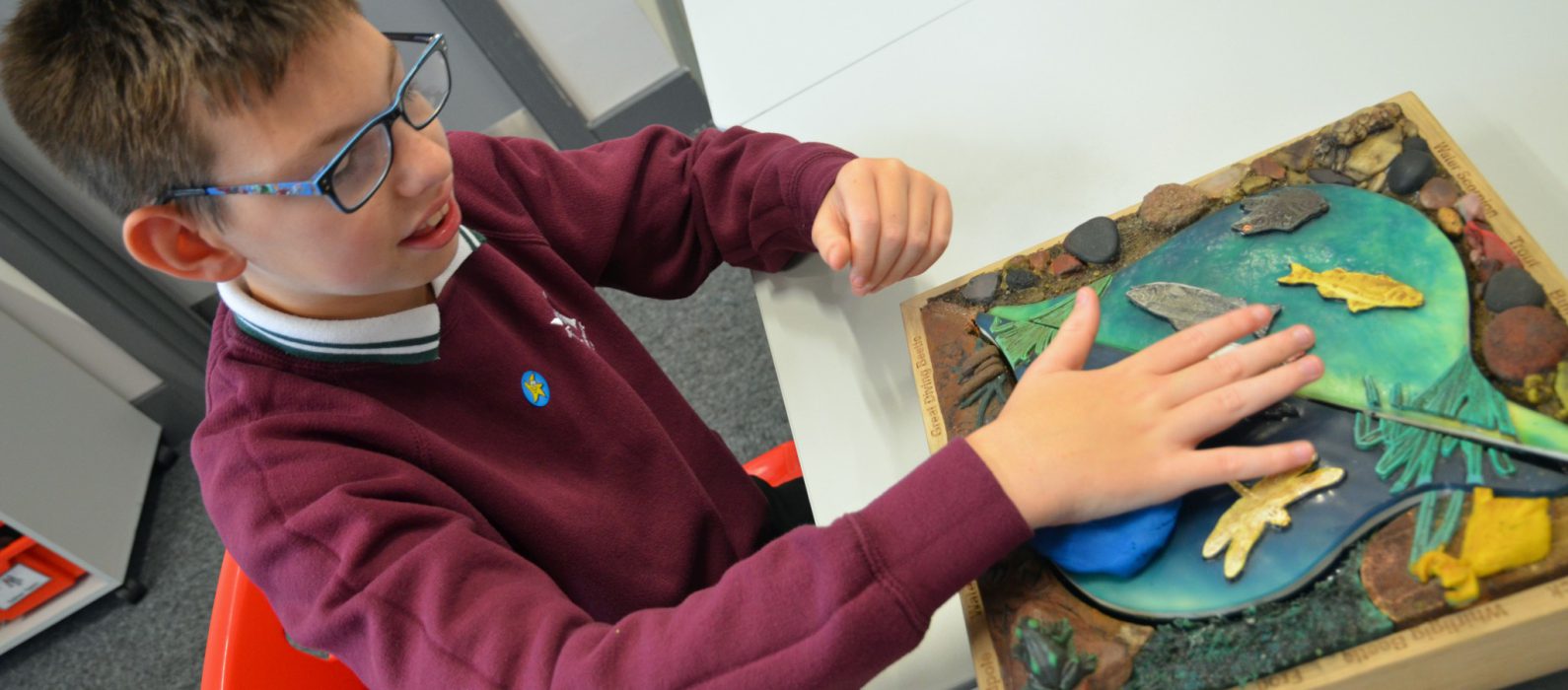 Boy using a Touch Tile