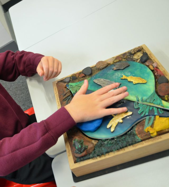 Boy using a Touch Tile
