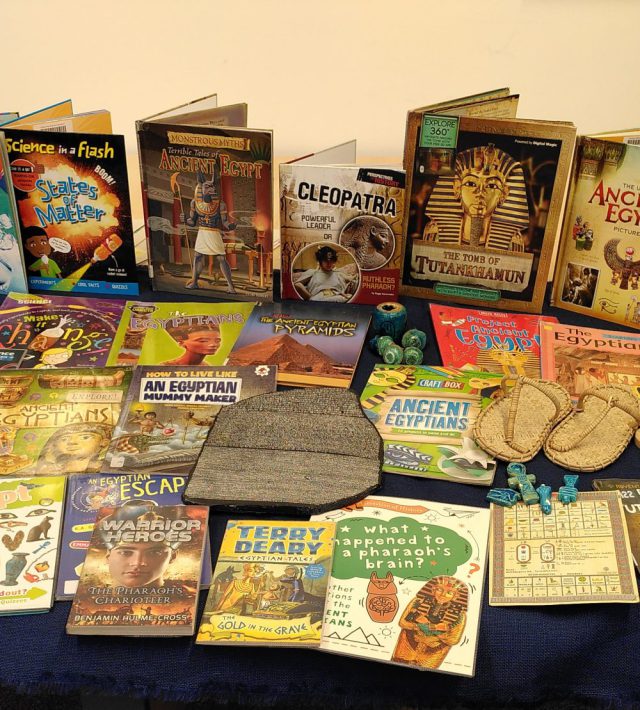 Collection of books and artefacts