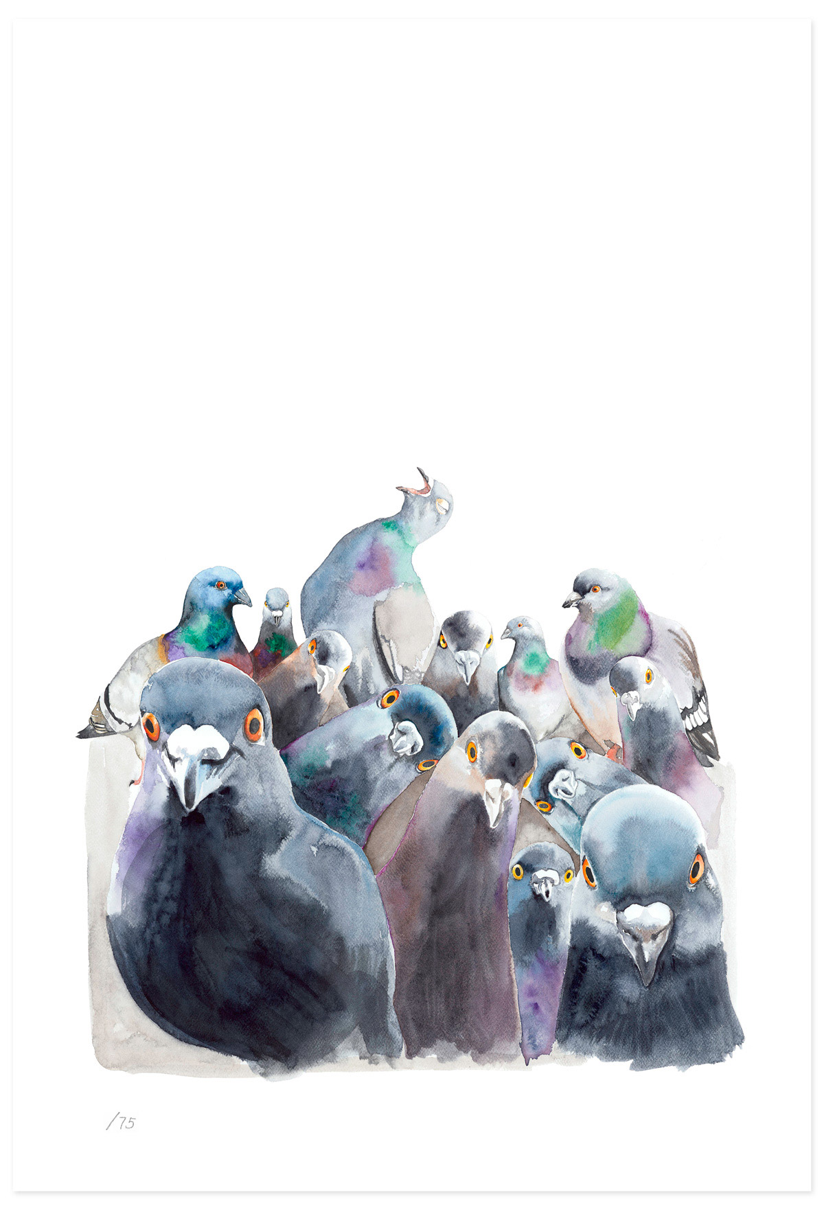 Painting of pigeons