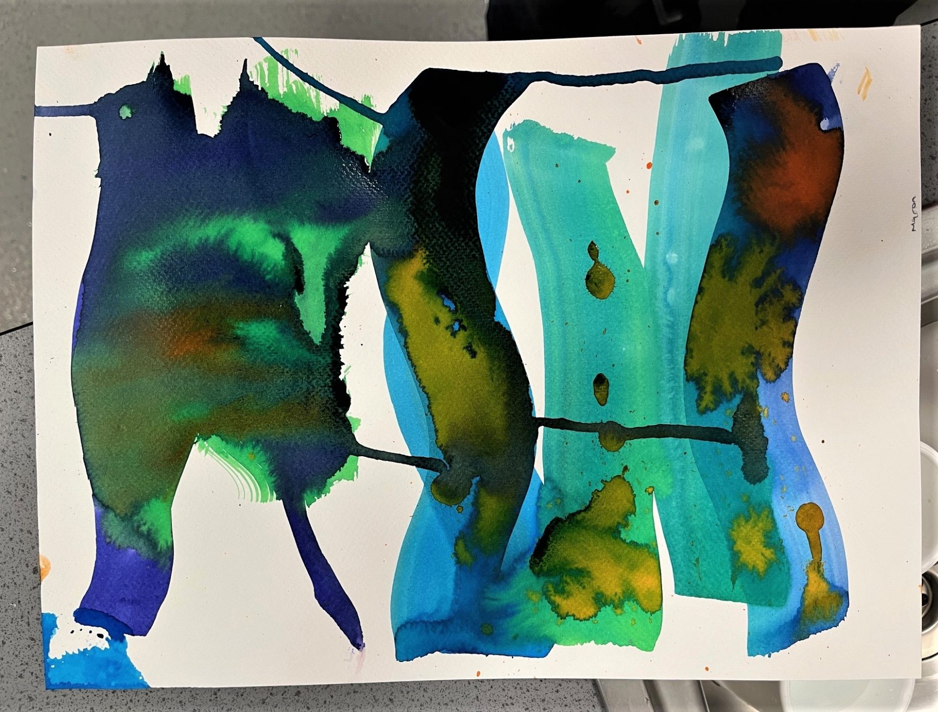 Image of colourful ink art