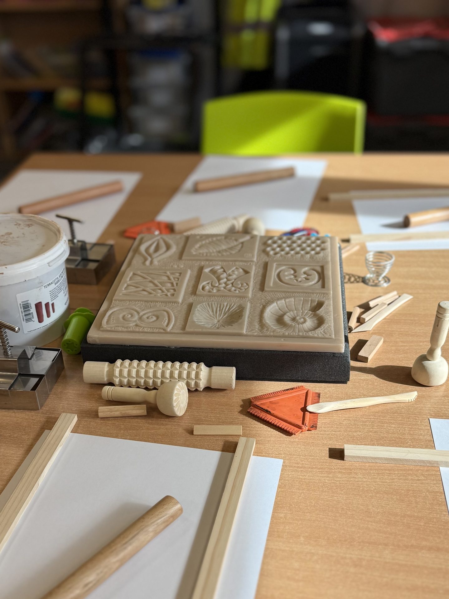 Image of a rubber tile for clay printing