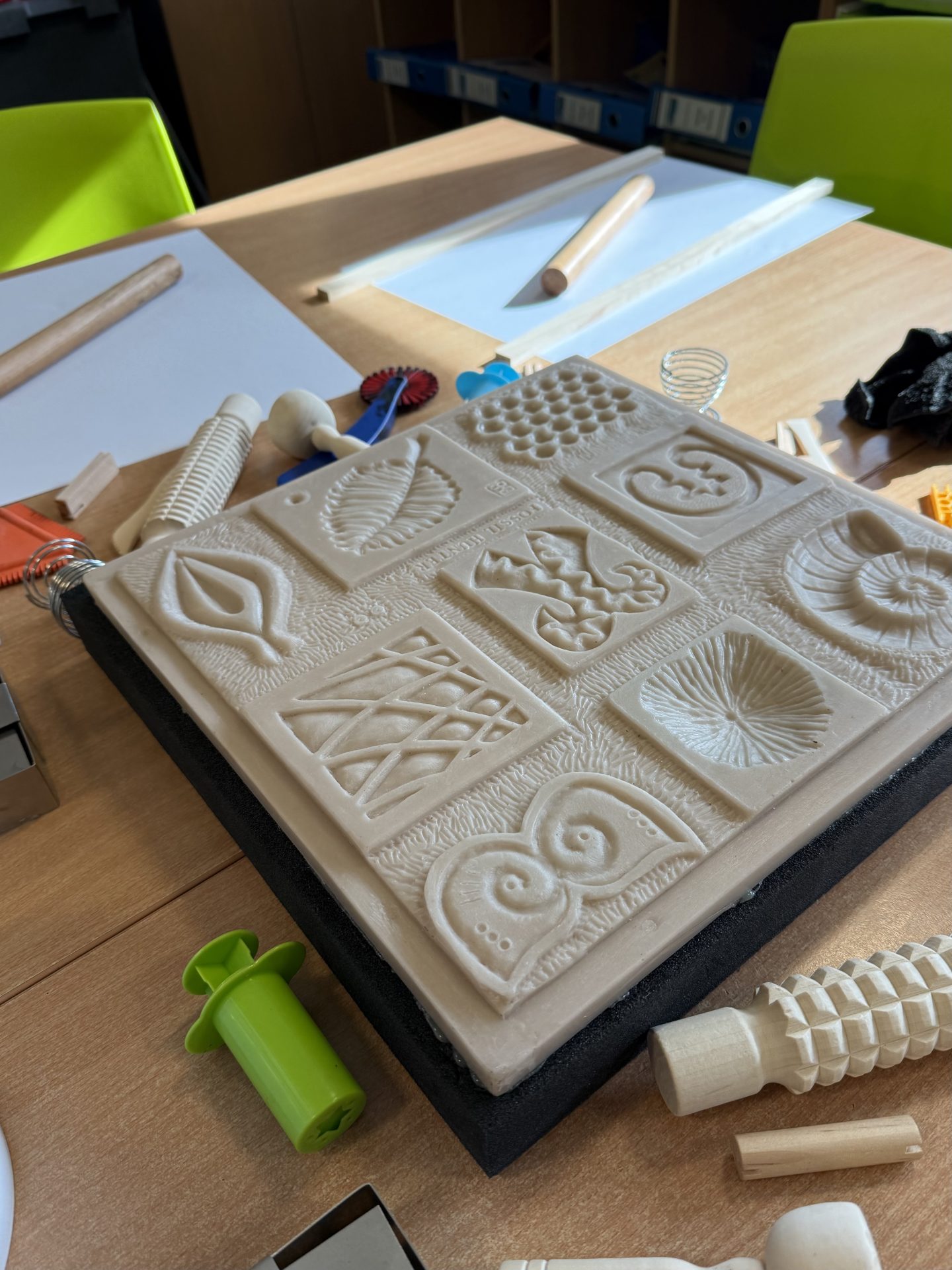 Image of a rubber tile for clay printing